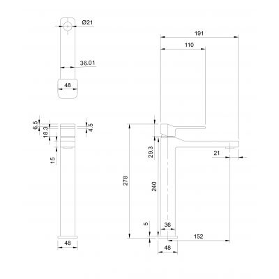 Omnires Slide SL7712GR bateria umywalkowa