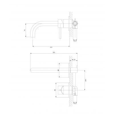 Omnires Y Y1215CR bateria umywalkowa podtynkowa chrom