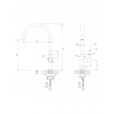 Omnires Y Y1251GLB bateria kuchenna stojąca złoto/stare złoto