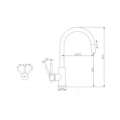 Omnires Y Y1255IN bateria kuchenna stojąca inox