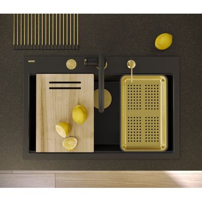 Quadron Marc HQM7650U7FMPVDG1 zlewozmywak graniteq 75x49 cm czarny