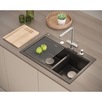 Quadron Marc HQM7650U7FMPVDG1 zlewozmywak graniteq 75x49 cm czarny