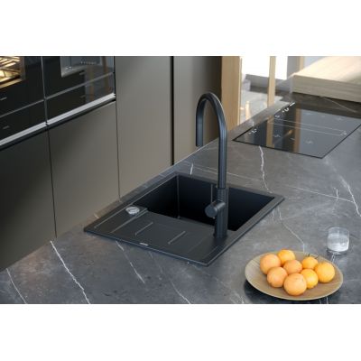 Quadron Morgan HB8304U7FMBSP2O zlewozmywak graniteq 56.5x49.5 cm czarny