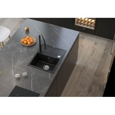 Quadron Morgan HB8304U7FMBSP2O zlewozmywak graniteq 56.5x49.5 cm czarny
