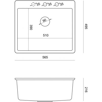 Quadron Morgan HB8304U7FMBSP2O zlewozmywak graniteq 56.5x49.5 cm czarny
