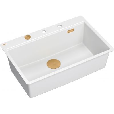 Quadron Marc HQM7650U1FMPVDC1 zlewozmywak graniteq 75x49 cm biały