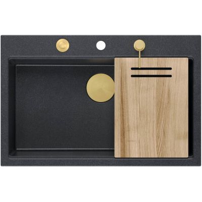 Quadron Marc HQM7650U8FMPVDG1 zlewozmywak graniteq 75x49 cm czarny