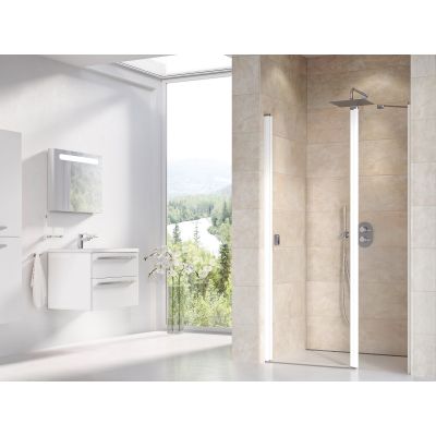 Ravak Chrome 0QVDC100Z1 drzwi prysznicowe 110 cm uchylne biały połysk/szkło przezroczyste