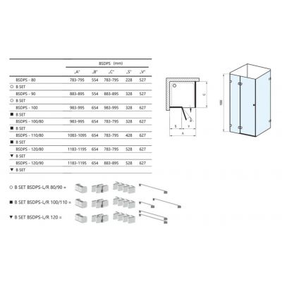 Ravak Brillant 0ULG4A00Z1 kabina prysznicowa 120x80 cm prostokątna chrom połysk/szkło przezroczyste