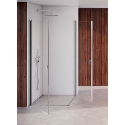 Ravak Chrome 1QV40101Z1 drzwi prysznicowe 80 cm uchylne biały połysk/szkło przezroczyste