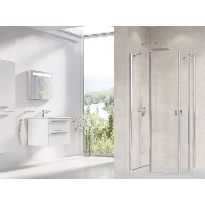 Ravak Chrome 1QV40C00Z1 drzwi prysznicowe 80 cm uchylne aluminium połysk/szkło przezroczyste