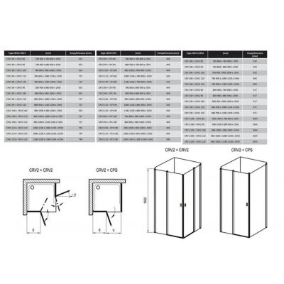 Ravak Chrome 1QV70100Z1 drzwi prysznicowe 90 cm uchylne biały połysk/szkło przezroczyste