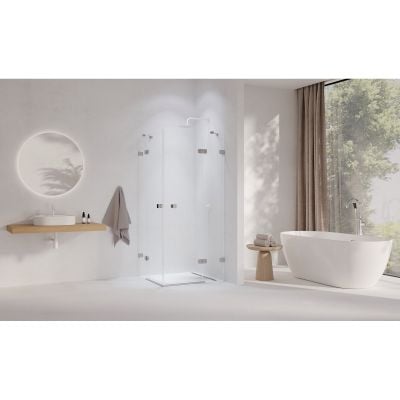 Ravak Brillant 1UV44A00Z1 kabina prysznicowa 80x80 cm kwadratowa chrom połysk/szkło przezroczyste