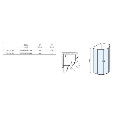 Ravak Chrome 3Q170C00Z1 kabina prysznicowa 90x90 cm półokrągła aluminium połysk/szkło przezroczyste