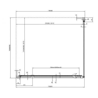 Ravak Pivot 90G70100Z1 ścianka prysznicowa 90 cm