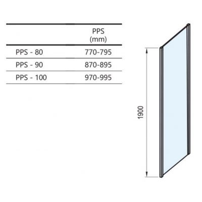 Ravak Pivot 90G70100Z1 ścianka prysznicowa 90 cm