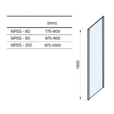 Ravak Nexty 90O70U00Z1 ścianka prysznicowa 90 cm satyna mat/szkło przezroczyste