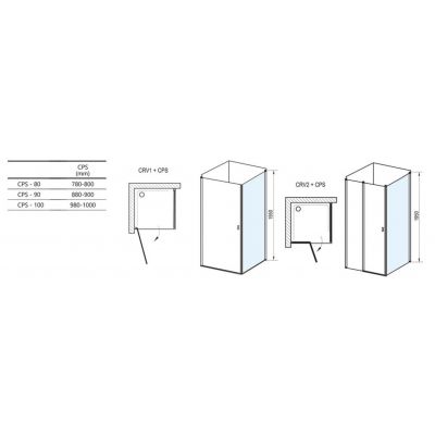 Ravak Chrome 9QV70100Z1 ścianka prysznicowa 90 cm biały połysk/szkło przezroczyste