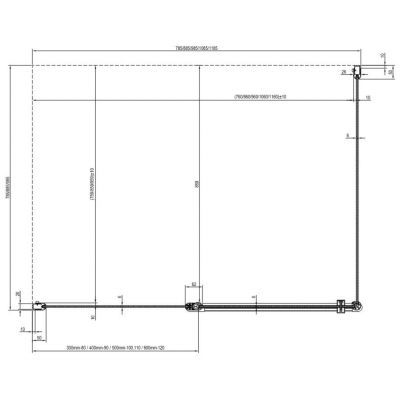Ravak Chrome 9QVA0C00Z1 ścianka prysznicowa 100 cm aluminium połysk/szkło przezroczyste