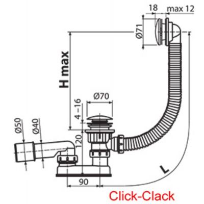 Ravak X01377 syfon do wanny chrom
