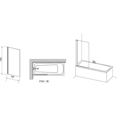 Ravak Pivot 79840300Z1 parawan nawannowy jednoczęściowy