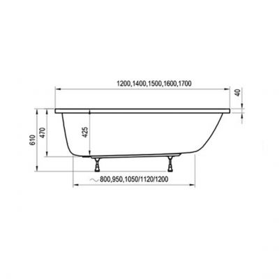 Ravak Classic CC21000000 wanna prostokątna 140x70 cm biała