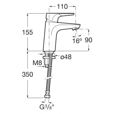 Roca Atlas A5A3290C00 bateria umywalkowa stojąca chrom