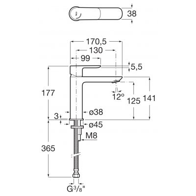 Roca Cala A5A336EC0M bateria umywalkowa stojąca chrom