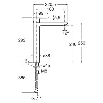 Roca Cala A5A346EC0M bateria umywalkowa stojąca chrom