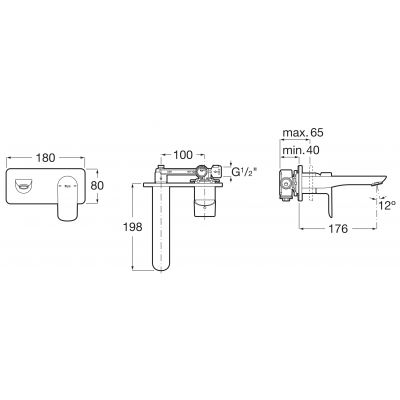 Roca Cala A5A356ENB0 bateria umywalkowa podtynkowa czarna