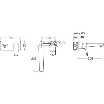 Roca Atlas A5A3590C00 bateria umywalkowa podtynkowa chrom