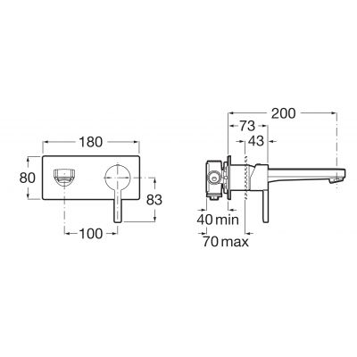 Roca Naia Black A5A3596NM0 bateria umywalkowa podtynkowa czarna