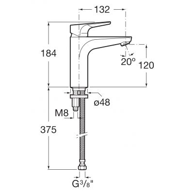 Roca Atlas A5A3990C00 bateria umywalkowa stojąca chrom