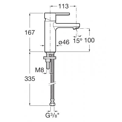 Roca Naia Black A5A3A96CN0 bateria umywalkowa stojąca czarna