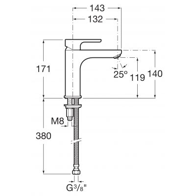 Roca L-20 A5A3G09C00 bateria umywalkowa stojąca chrom