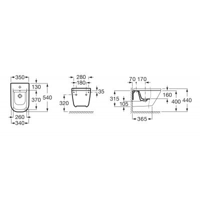 Roca Gap Square A357476S00 bidet wiszący biały