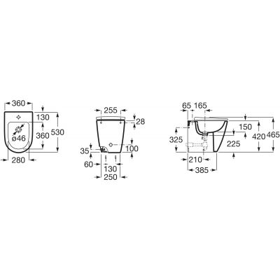 Roca Ona A357687S00 bidet stojący biały
