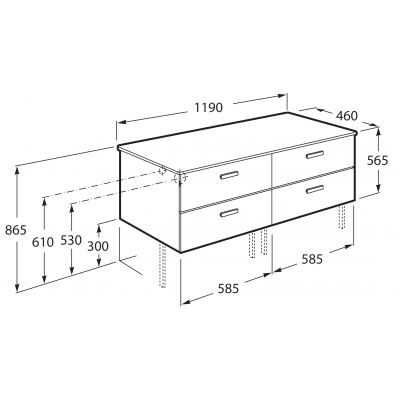 Roca Victoria Pro A851901806 szafka z blatem podumywalkowa wisząca 119x46 cm