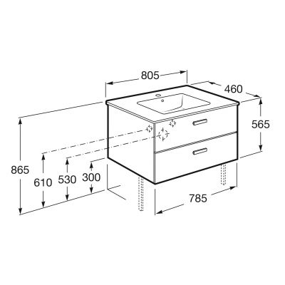 Roca Victoria A855852806 umywalka z szafką
