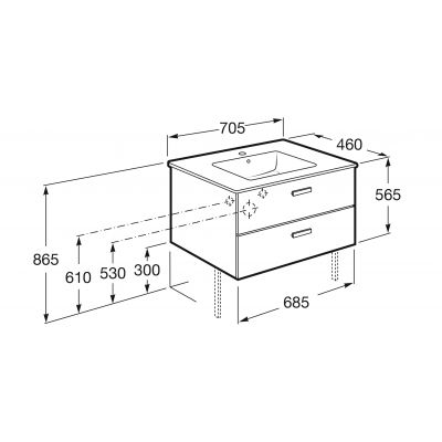 Roca Victoria A855853806 umywalka z szafką