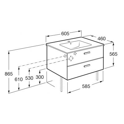 Roca Victoria A855884806 umywalka z szafką