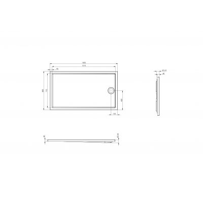 Roca Granada A276263000 brodzik prostokątny 140x80 cm biały