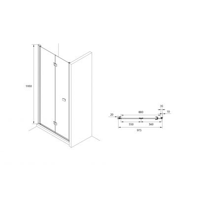 Roca Capital AM4510012M drzwi prysznicowe 100 cm składane chrom połysk/szkło przezroczyste