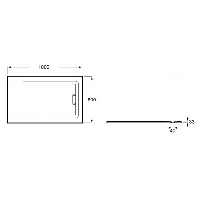 Roca Aquos AP60170832001660 brodzik prostokątny