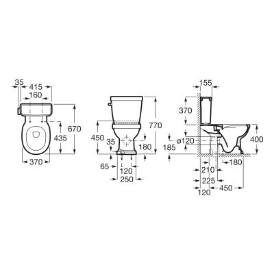 Roca Carmen A3420A7000 miska kompakt wc biały