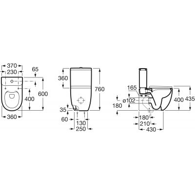 Roca Meridian A34224L000 miska kompakt wc biały