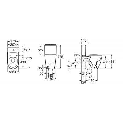 Roca Ona A342687000 miska kompakt wc biały