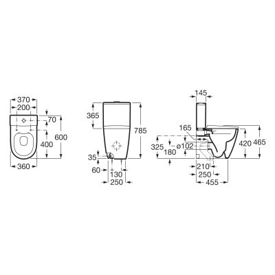 Roca Ona A342688S00 miska kompakt wc biały