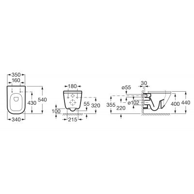 Roca Gap A346477S00 miska wc wisząca bez kołnierza biały