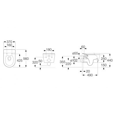 Roca Inspira A346527000 miska wc wisząca bez kołnierza biały